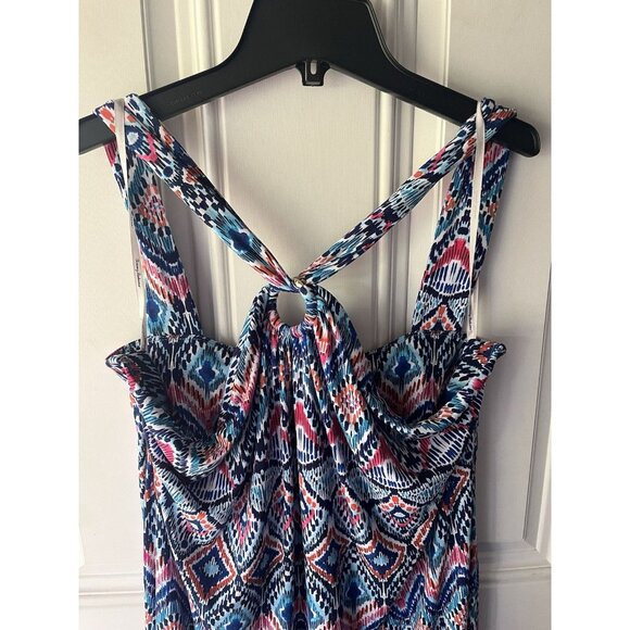 Tommy Bahama NEW Halter Prima Peacock Midi Dress Blue Island Size XL - Picture 3 of 8